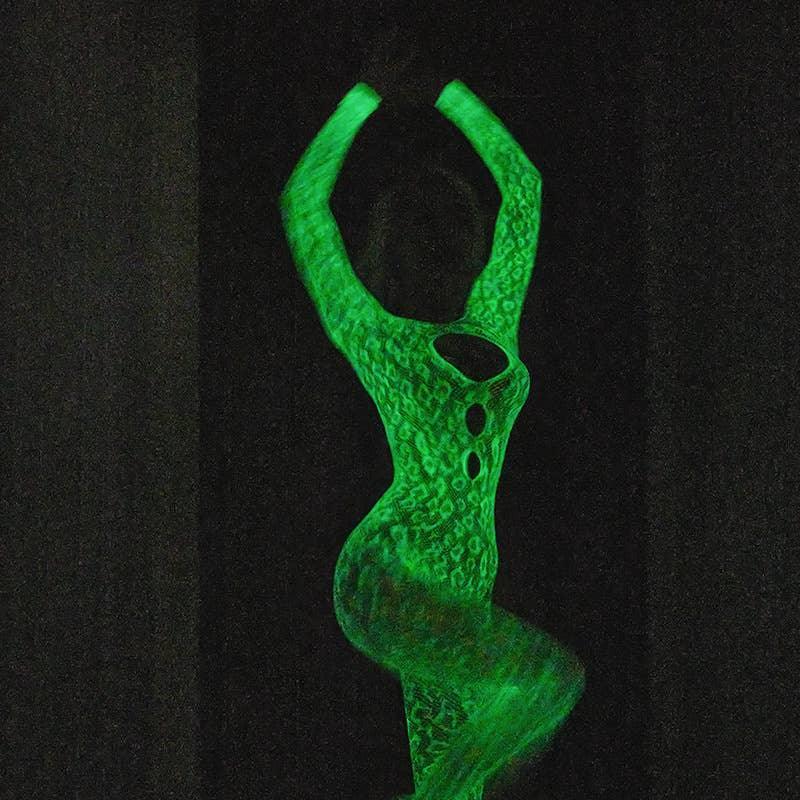 Glow in The Dark See Through Fishnet Bodystocking
