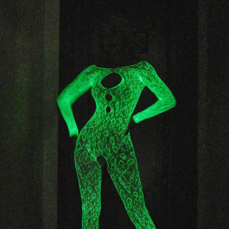 Glow in The Dark See Through Fishnet Bodystocking