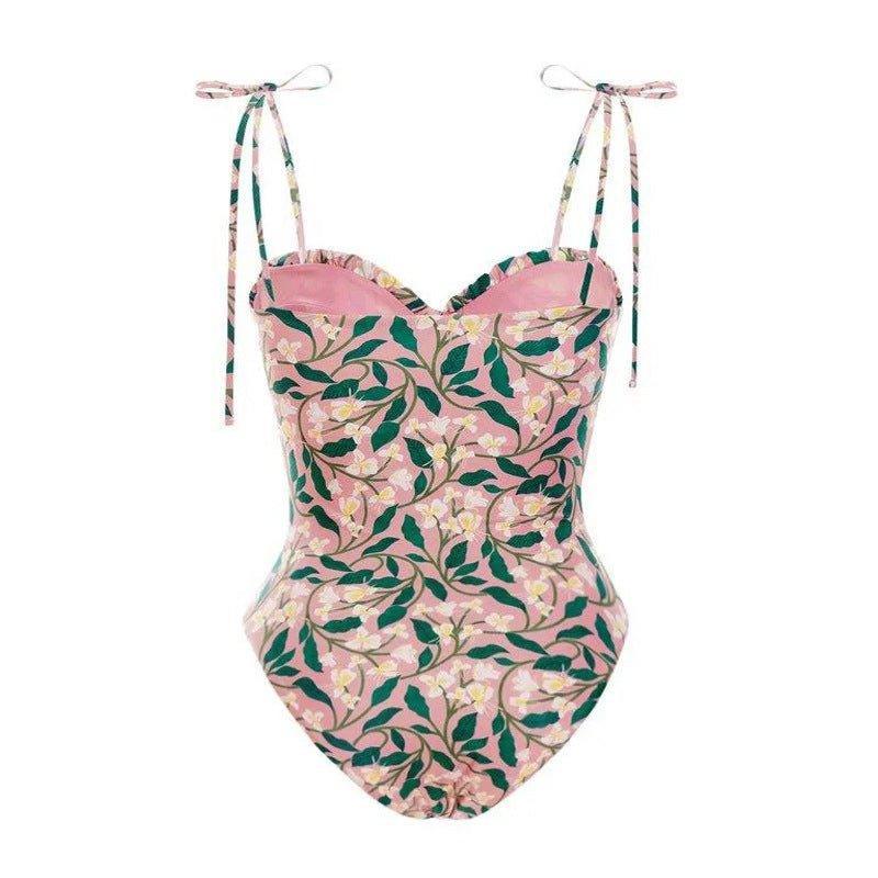Ladies 3-Piece Floral Print Bikini Swimsuits with Cover Up Y129