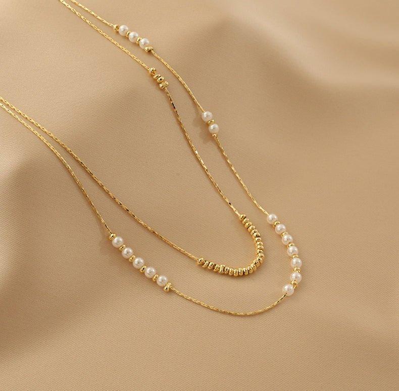 Ladies Elegant White Beads Necklace SKAJ021