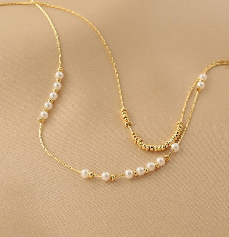 Ladies Elegant White Beads Necklace SKAJ021
