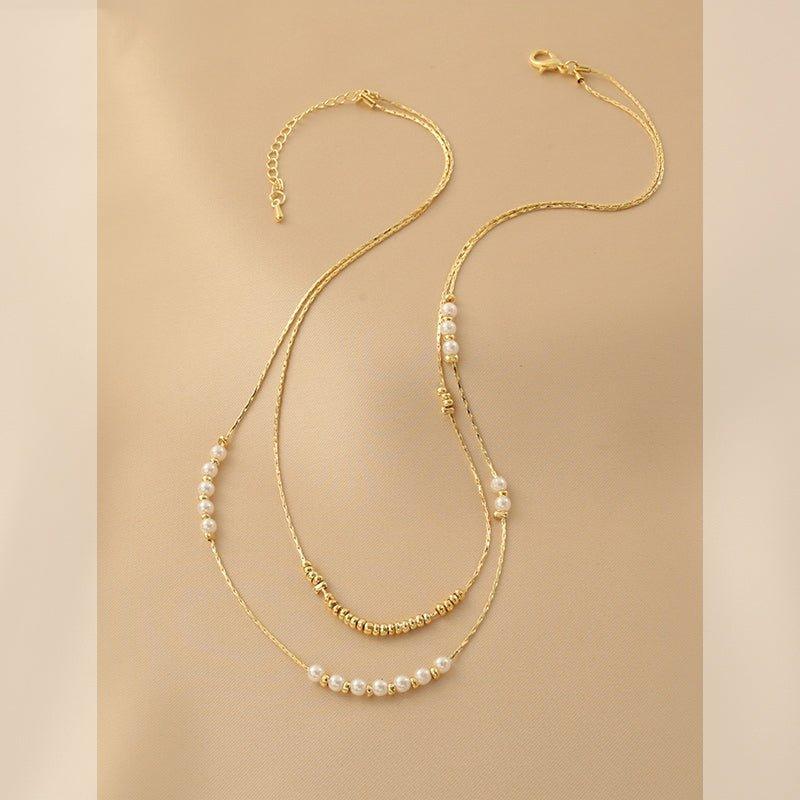 Ladies Elegant White Beads Necklace SKAJ021