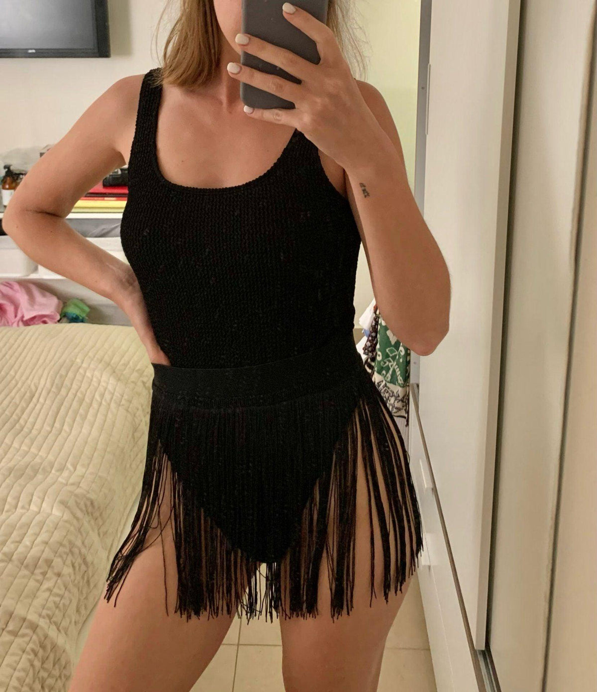 Ladies See Sheer Solid Color Tassel Covers GZZK449