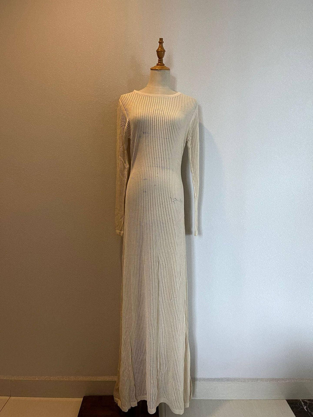 Ladies See Through Hollow Out Midi Dress Bikini Cover