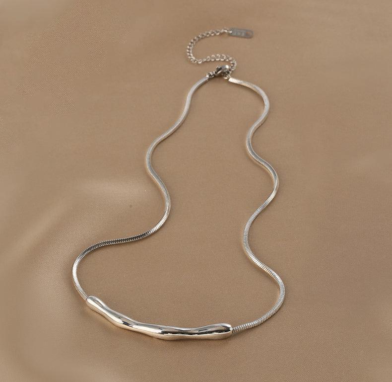 Ladies Silver Plated Snake Chain Necklace SKAJ014