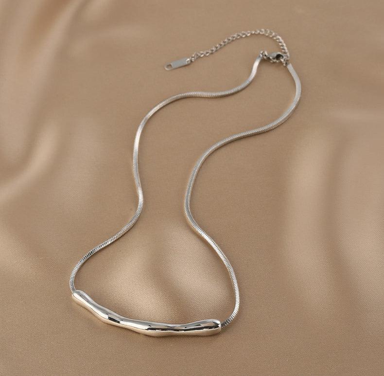 Ladies Silver Plated Snake Chain Necklace SKAJ014