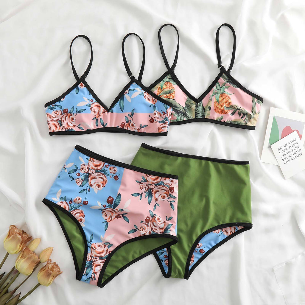 Ladies Spaghetti Strap Bikini Set with Skirt Cover Y106