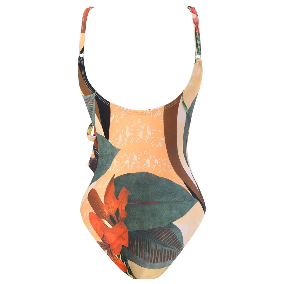 Multicolor Floral Print One Piece Swimweai with Cover