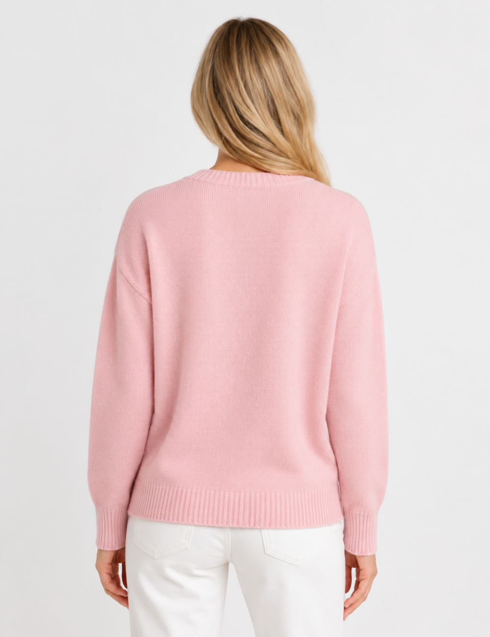 Ladies XOXO Letter Embroidery Crew Neck Knit Sweater