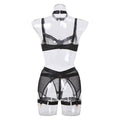 See Through Lingerie Set with Garter Belt