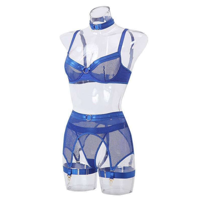 See Through Lingerie Set with Garter Belt