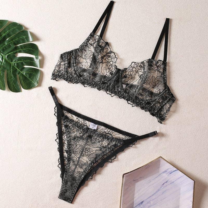 Sexy Color Block Lingerie Set