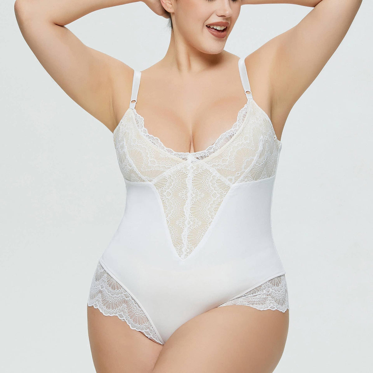 Sexy Solid Color Teddy Lace Lingerie Bodysuit