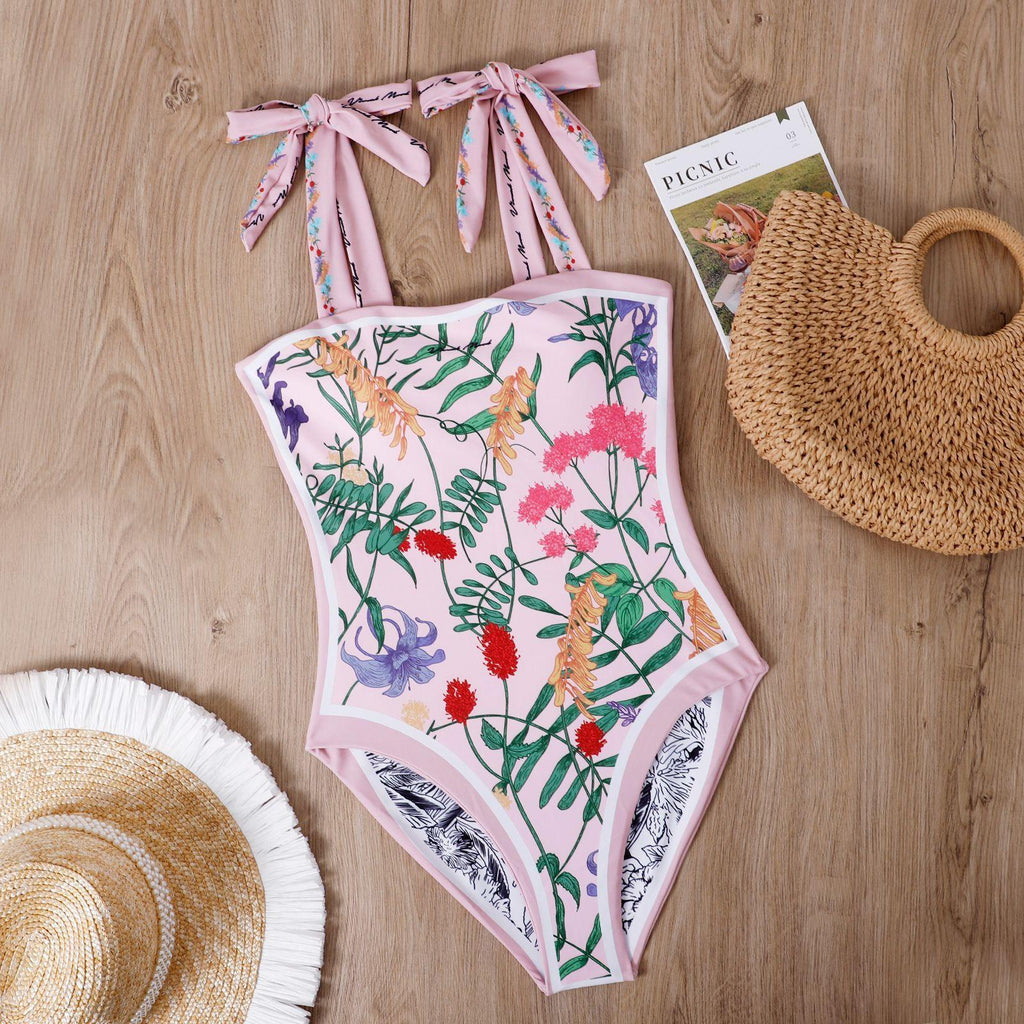 Shoulder Straps Reversible One Piece Swimwear